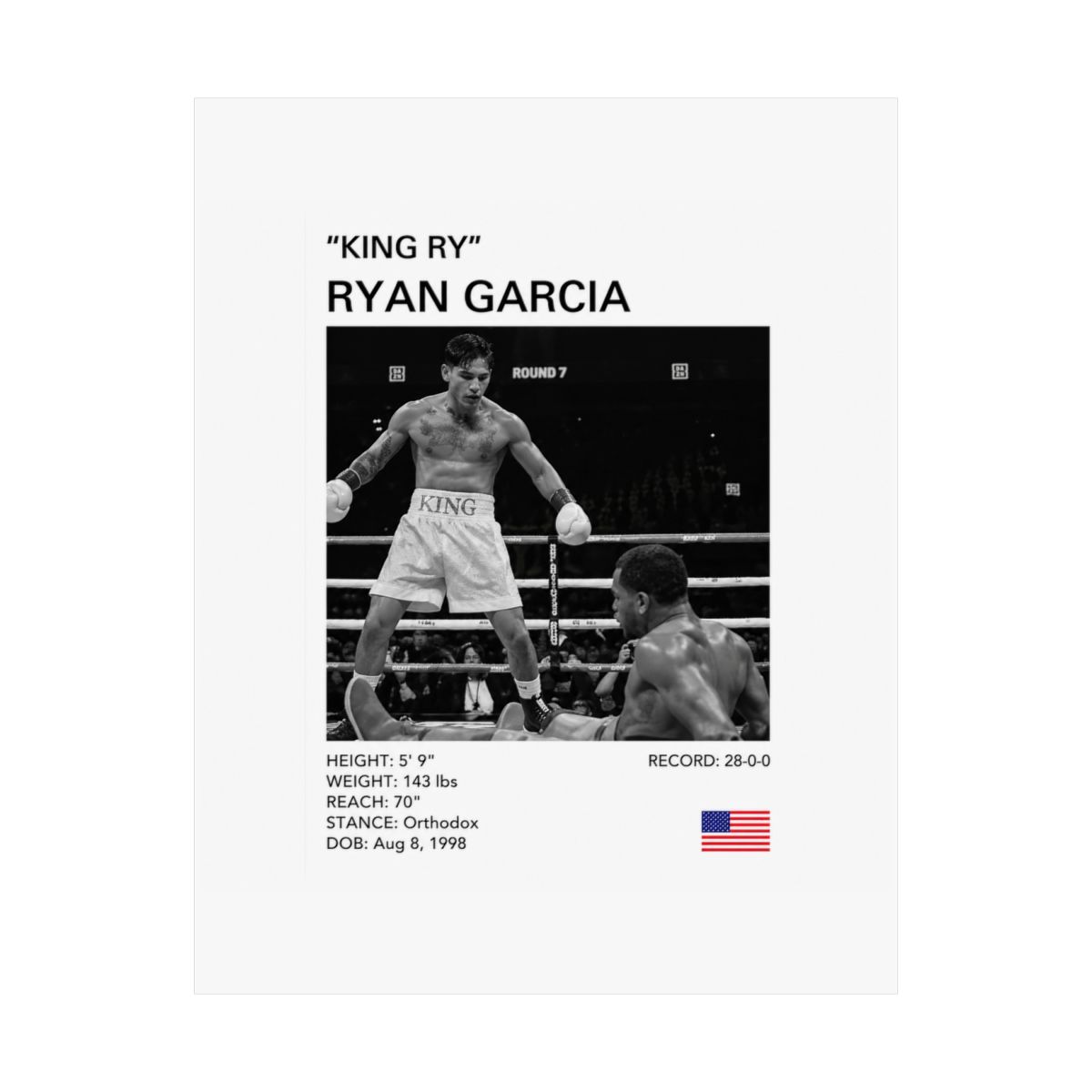Ryan Garcia 'King Ry' Boxing Poster